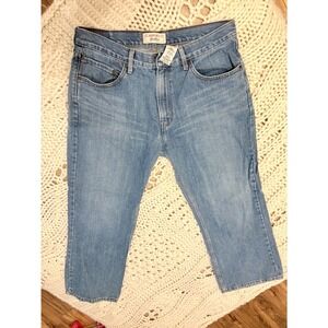 Levi Strauss Signature Low Loose Bootcut Jeans Light Wash Denim Mens 34x28